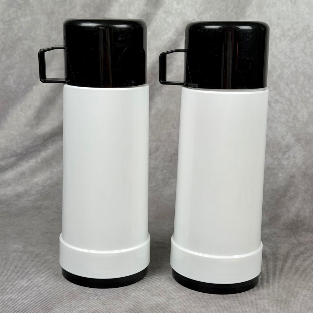 Vintage CBS Sports Albertville 1992 Winter Olympics Thermos Set of 2 White Black - Picture 11 of 16